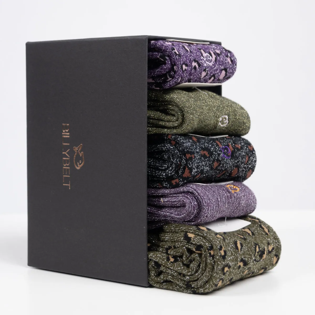 Coffret 5 chaussettes Kaki et violet sold by Billybelt