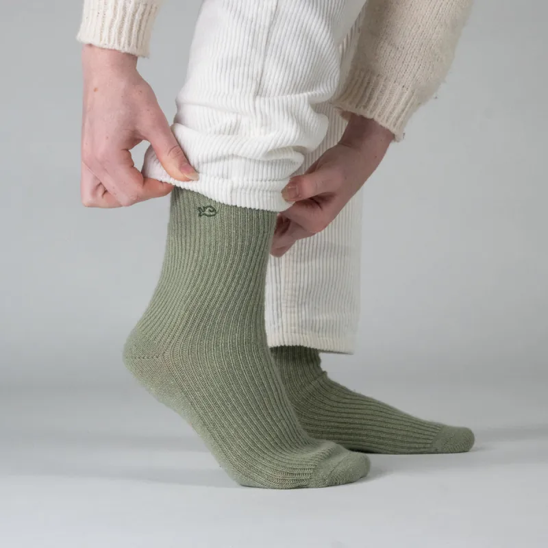 Chaussettes en laine avec angora Vert amande sold by Billybelt