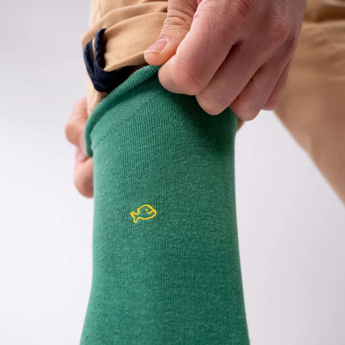 Chaussettes en coton peigné unies - Vert chiné sold by Billybelt product image thumbnail 5