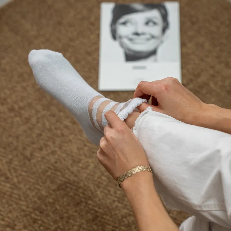 Chaussettes en coton peigné Transparentes - Blanc sold by Billybelt