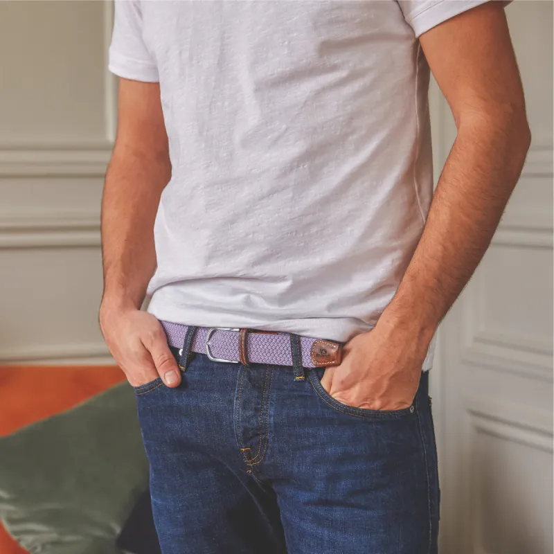 Ceinture tressée élastique Gris de lin sold by Billybelt