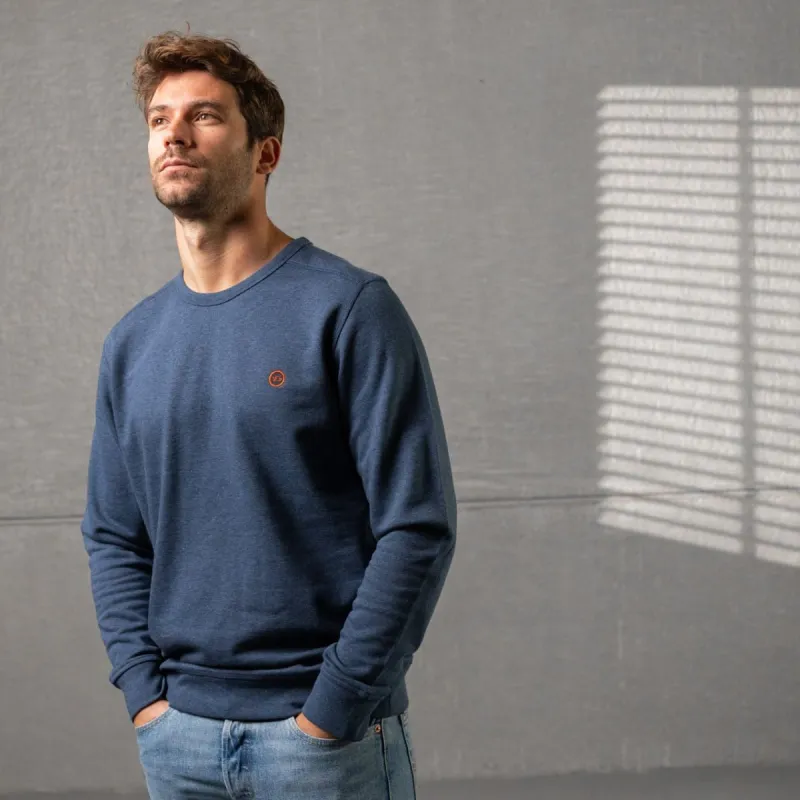 Sweatshirt 100% coton biologique Backpacker - Bleu marine chiné sold by Billybelt