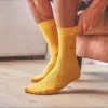 Chaussettes en coton peigné Unies - Moutarde chiné sold by Billybelt