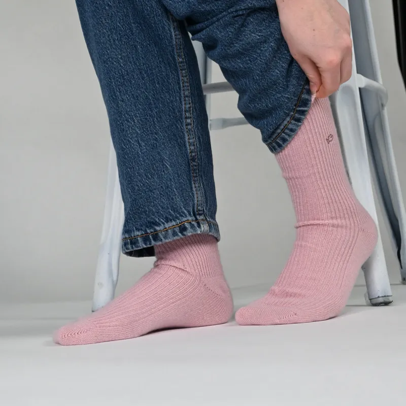 Chaussettes en laine avec angora - Rose sold by Billybelt