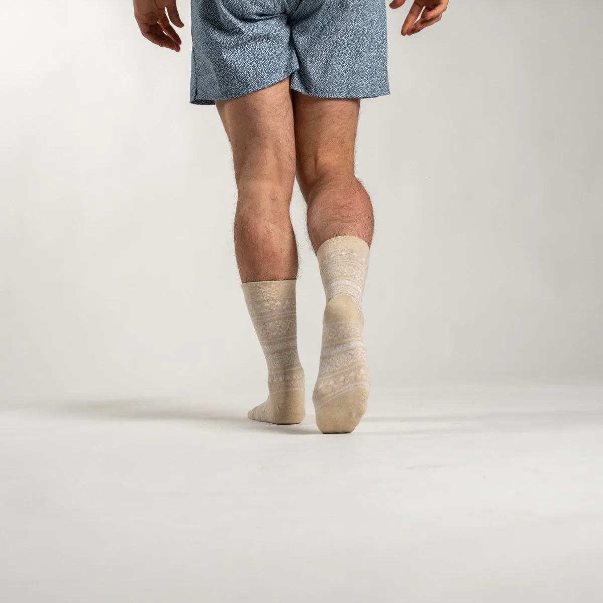 Chaussettes en coton peigné jacquard - Beige sold by Billybelt product image thumbnail 3