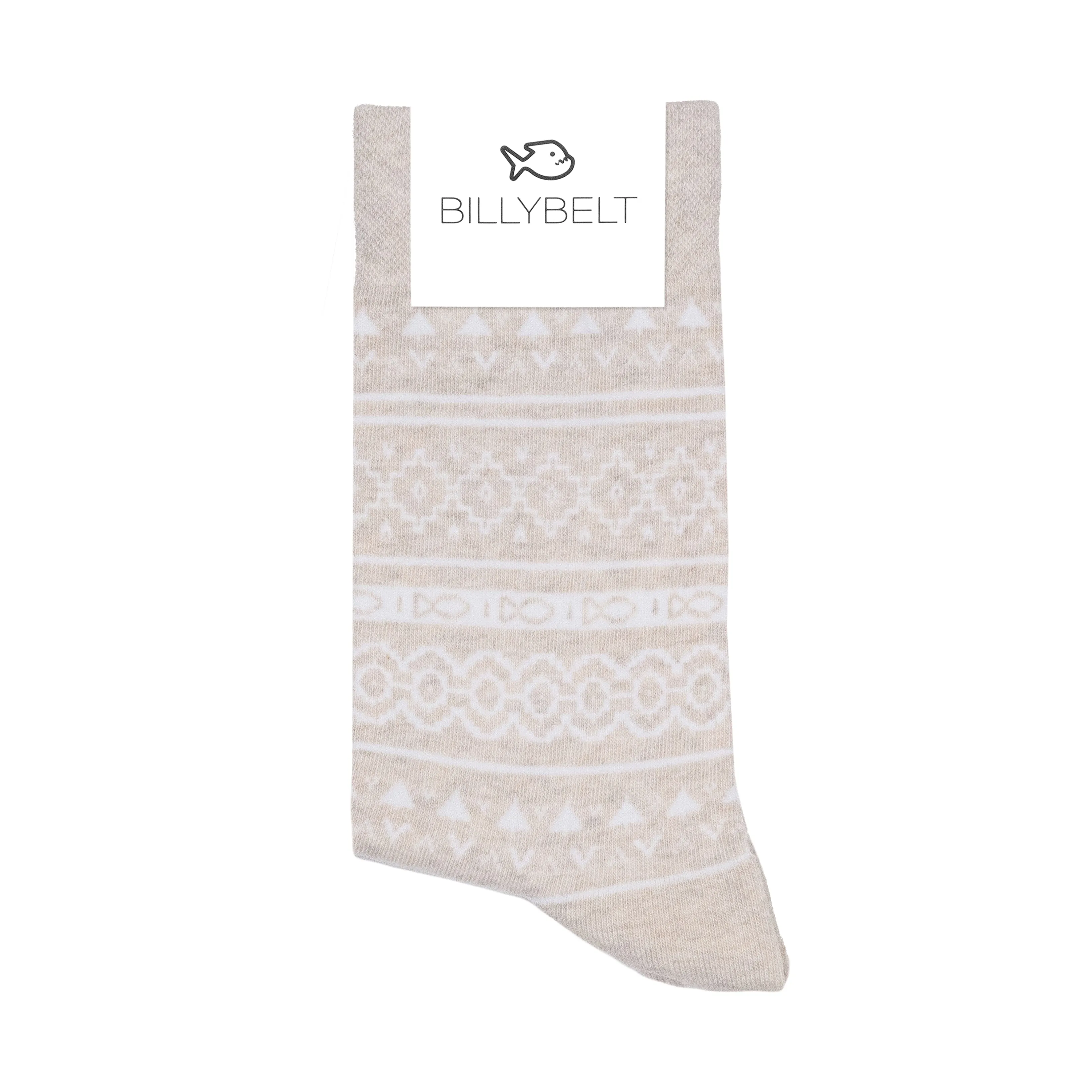 Chaussettes en coton peigné jacquard - Beige sold by Billybelt product image thumbnail 2