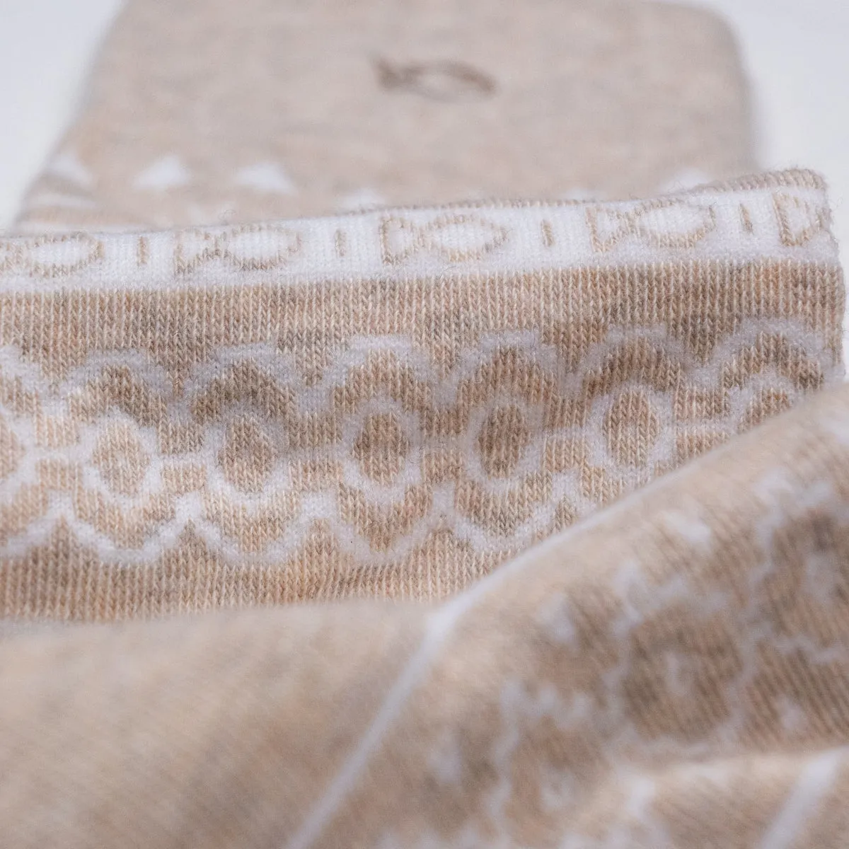 Chaussettes en coton peigné jacquard - Beige sold by Billybelt product image thumbnail 4