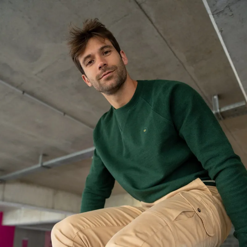 Sweatshirt 100% coton biologique Casual - Vert chiné sold by Billybelt