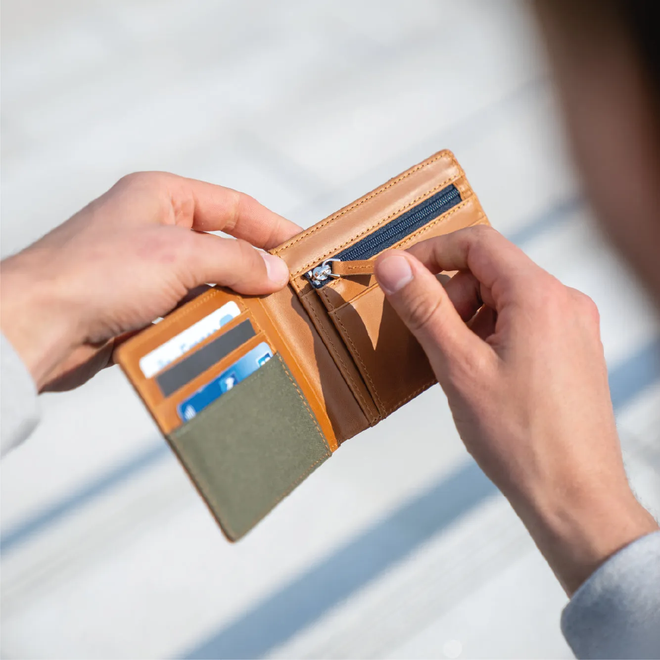 Portefeuille en cuir Kaki coton et cuir sold by Billybelt product image thumbnail 2