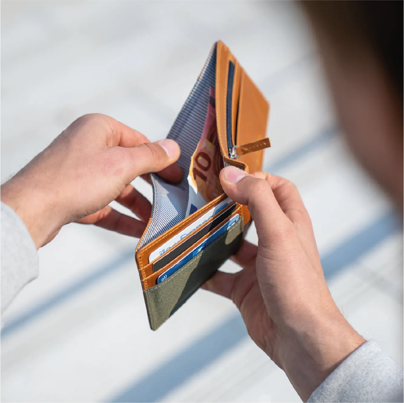 Portefeuille en cuir Kaki coton et cuir sold by Billybelt product image thumbnail 3