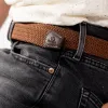 Ceinture tressée élastique Marron camel sold by Billybelt