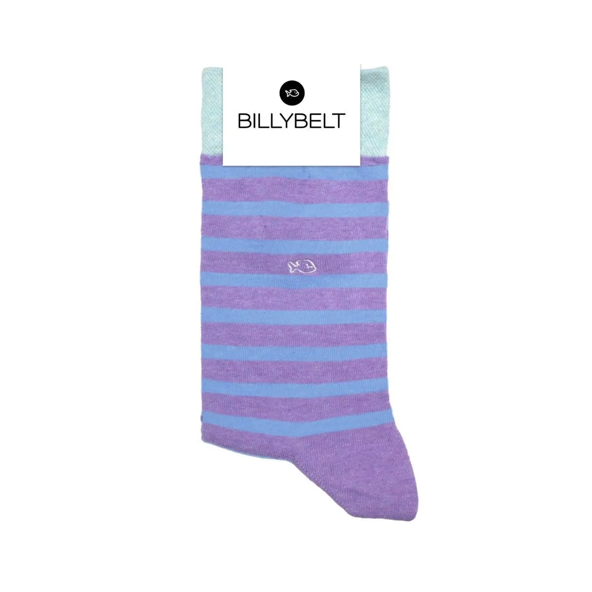 Chaussettes en coton peigné à rayures larges - Violet chiné, rayé bleu sold by Billybelt product image thumbnail 2