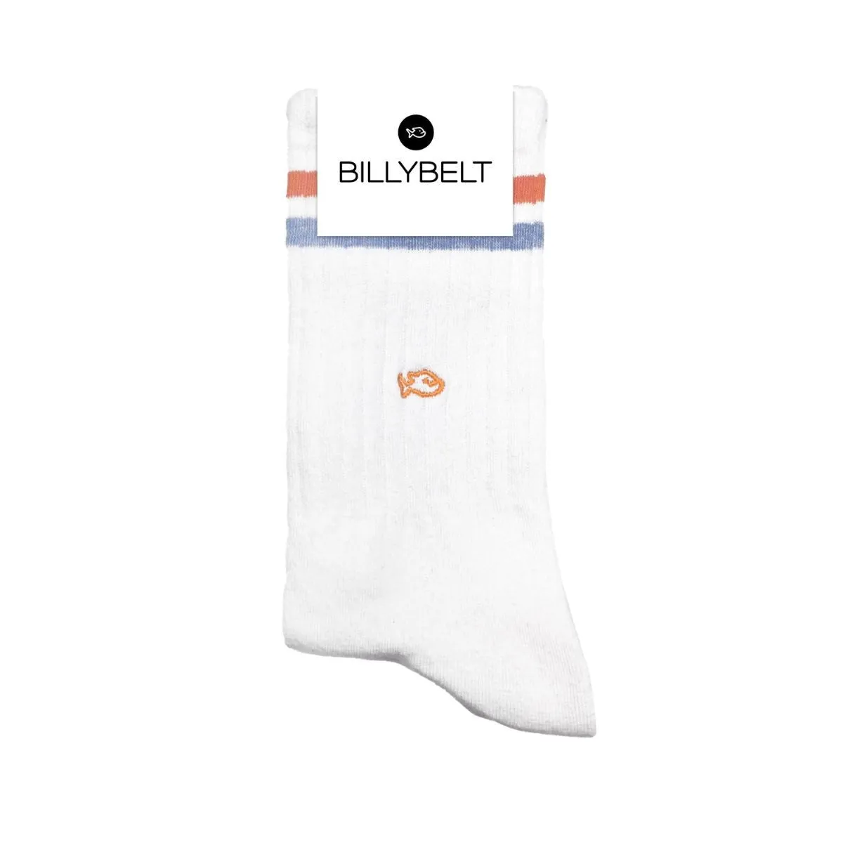 Chaussettes en coton peigné Retro - Blanc, rayé orange et bleu sold by Billybelt product image thumbnail 2