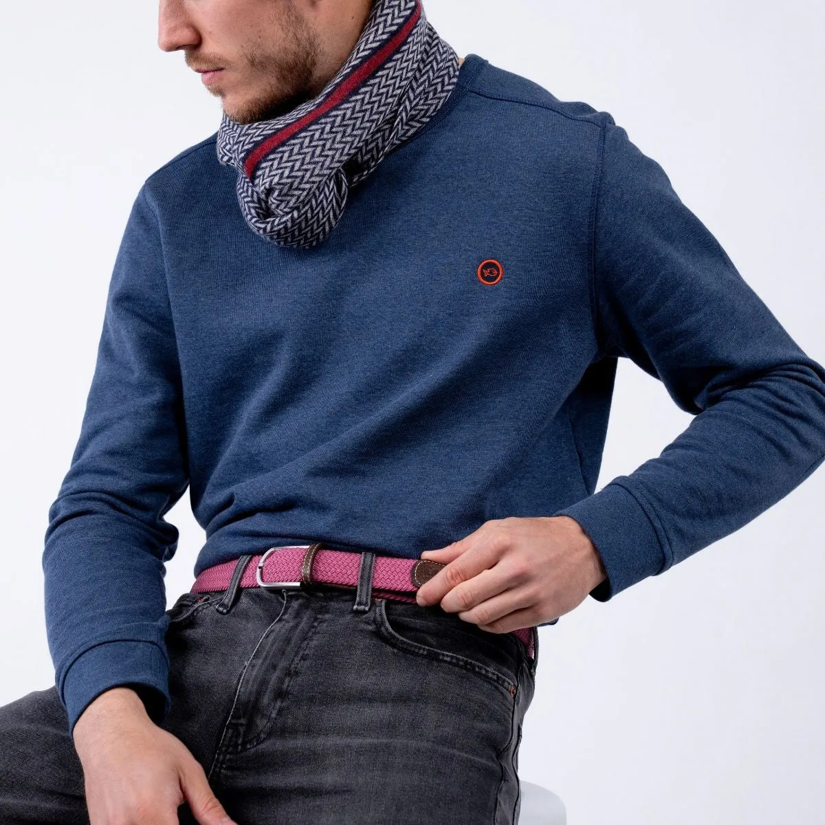 Ceinture tressée élastique unie - Rose magenta sold by Billybelt