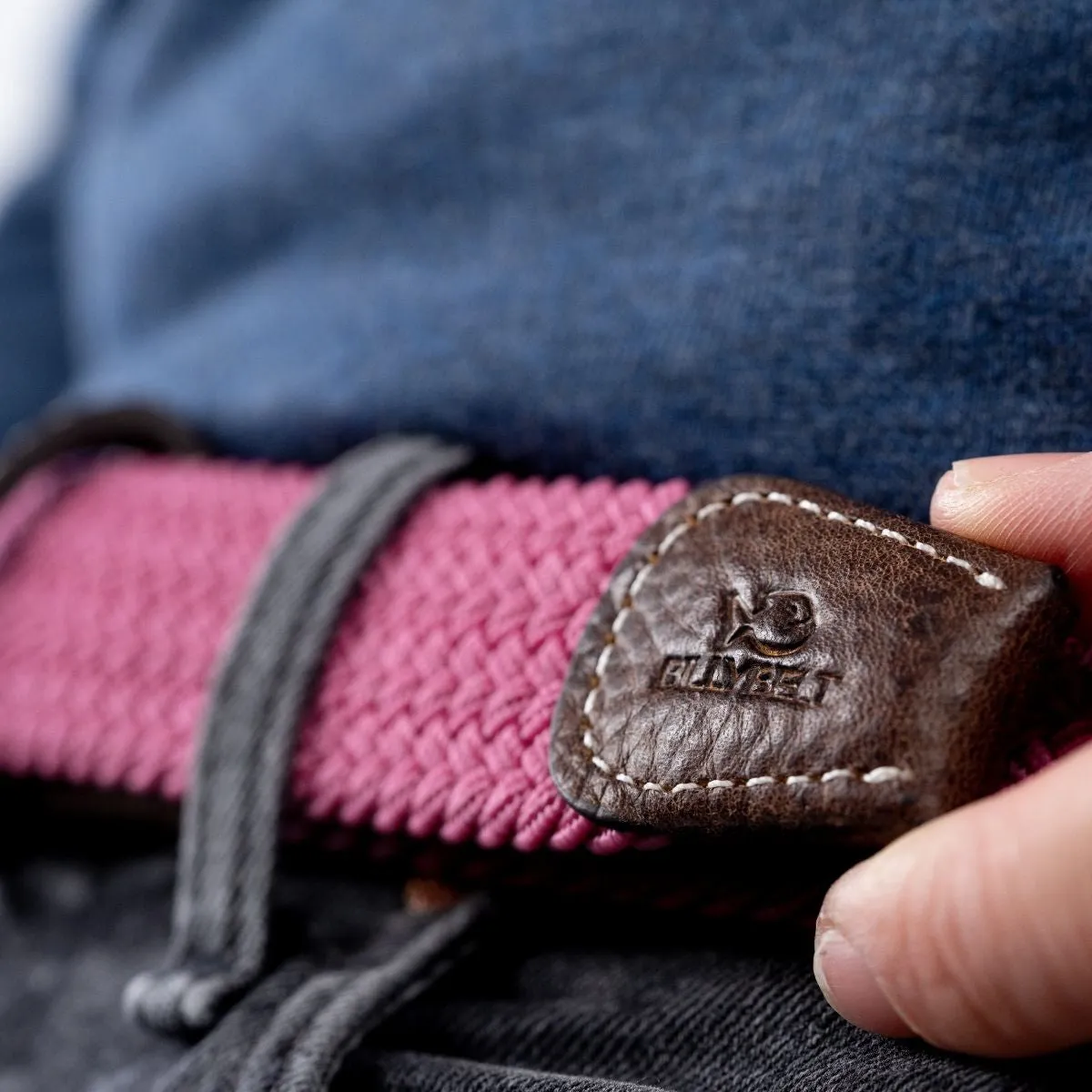 Ceinture tressée élastique unie - Rose magenta sold by Billybelt product image thumbnail 4