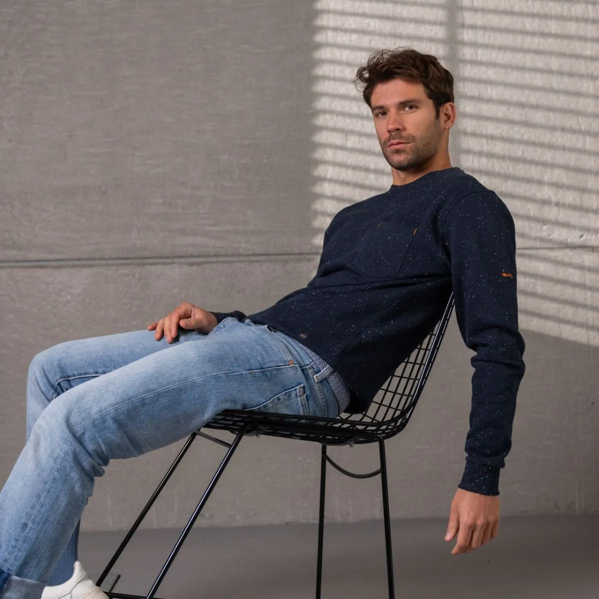 Sweatshirt 100% coton biologique Urban - Bleu moucheté sold by Billybelt product image thumbnail 3