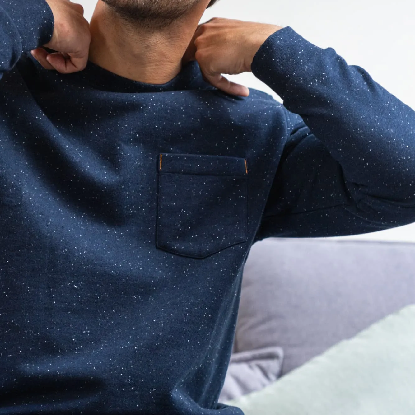 Sweatshirt 100% coton biologique Urban - Bleu moucheté sold by Billybelt product image thumbnail 5