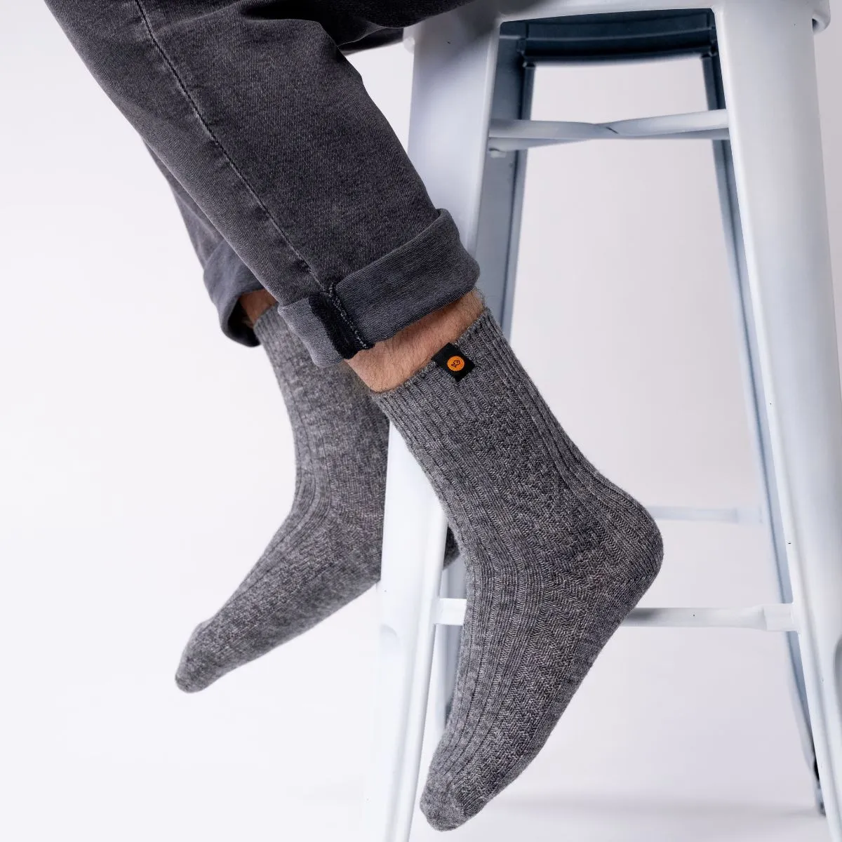 Chaussettes en laine - Gris chiné sold by Billybelt
