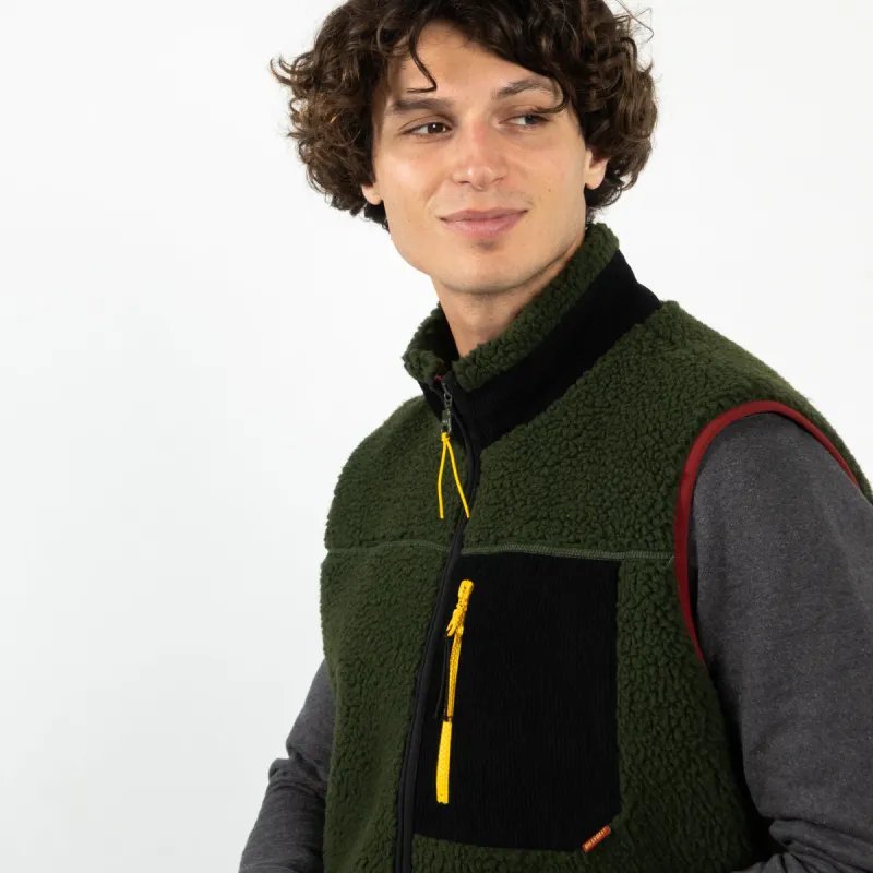 Sherpa mixte zippée sans manches Kaki sold by Billybelt