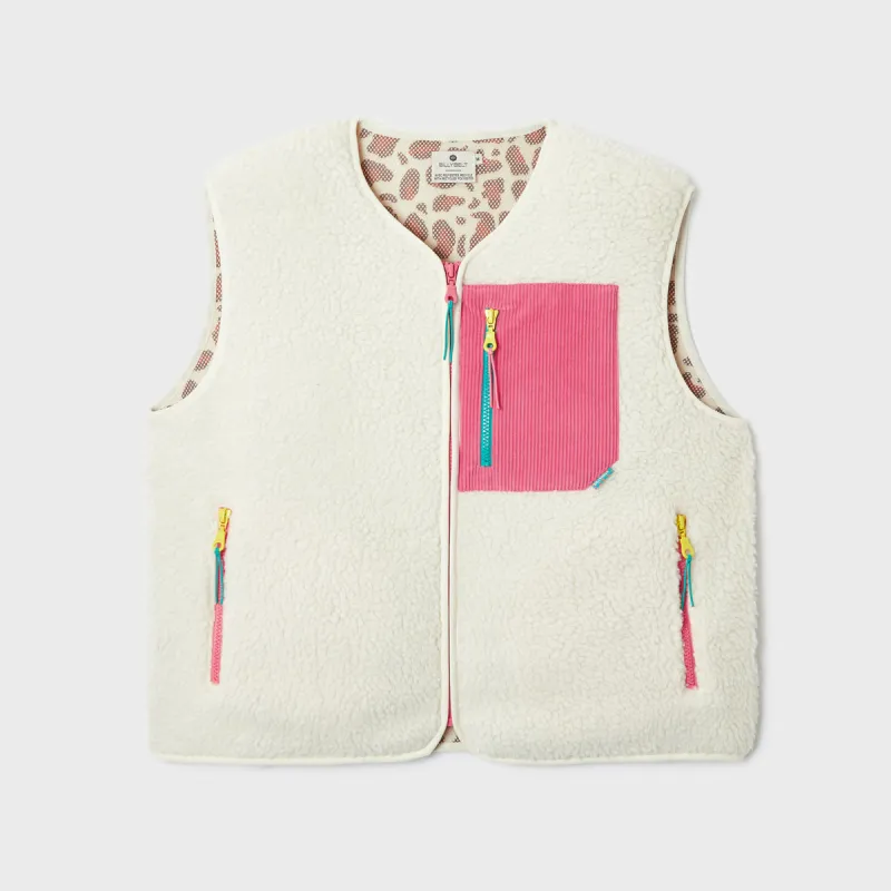 Sherpa femme zippée sans manches Ivoire sold by Billybelt