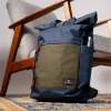 Sac à dos 100% polyester recyclé Roll-top - Marine et kaki sold by Billybelt