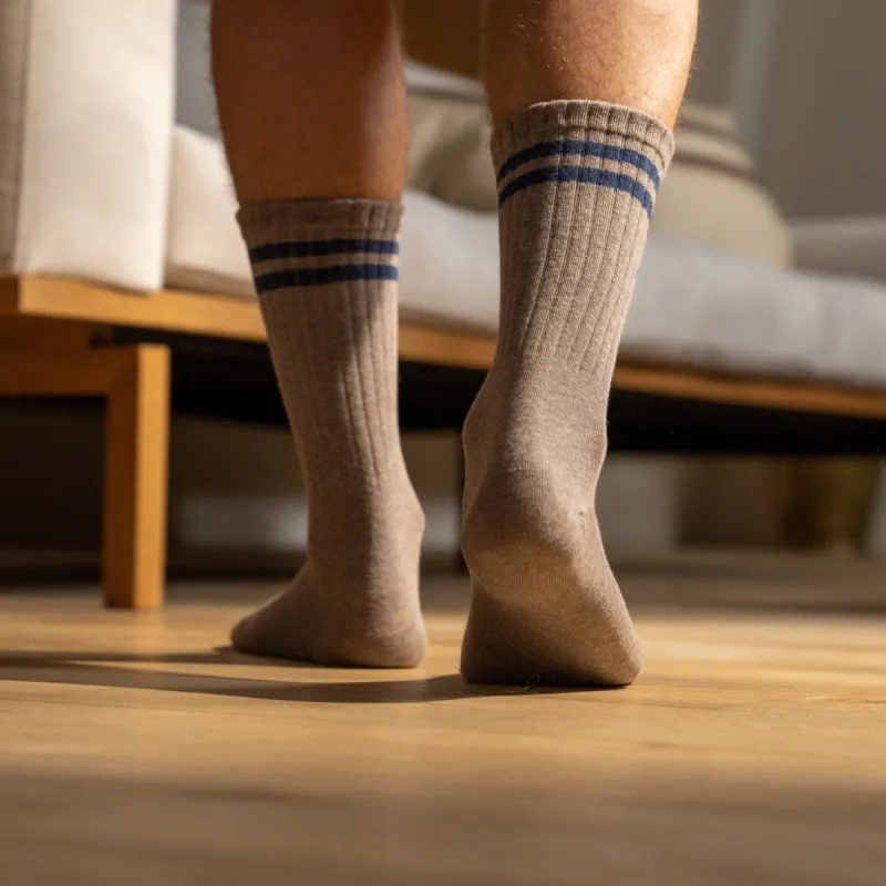 Chaussettes en coton peigné Retro - Taupe sold by Billybelt