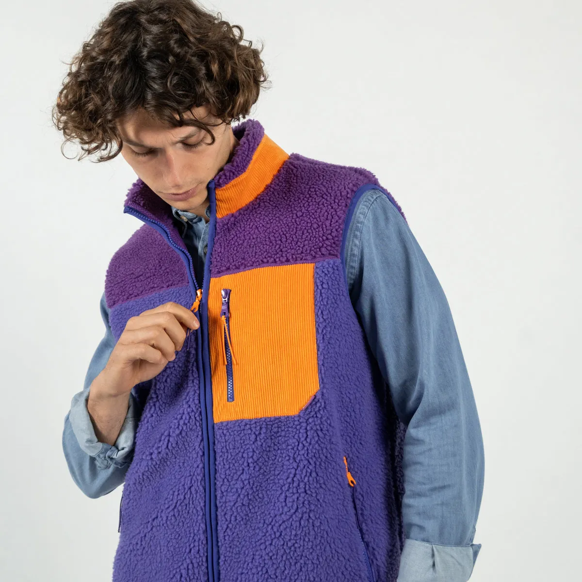 Veste sherpa mixte zippée sans manches Bubblegum sold by Billybelt product image thumbnail 3