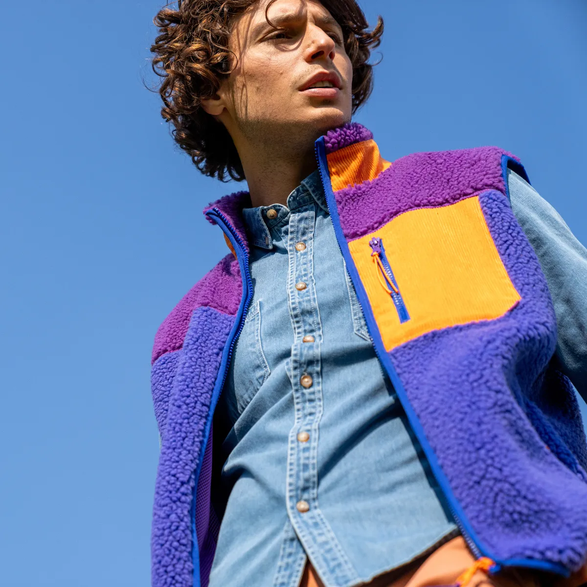 Veste sherpa mixte zippée sans manches Bubblegum sold by Billybelt