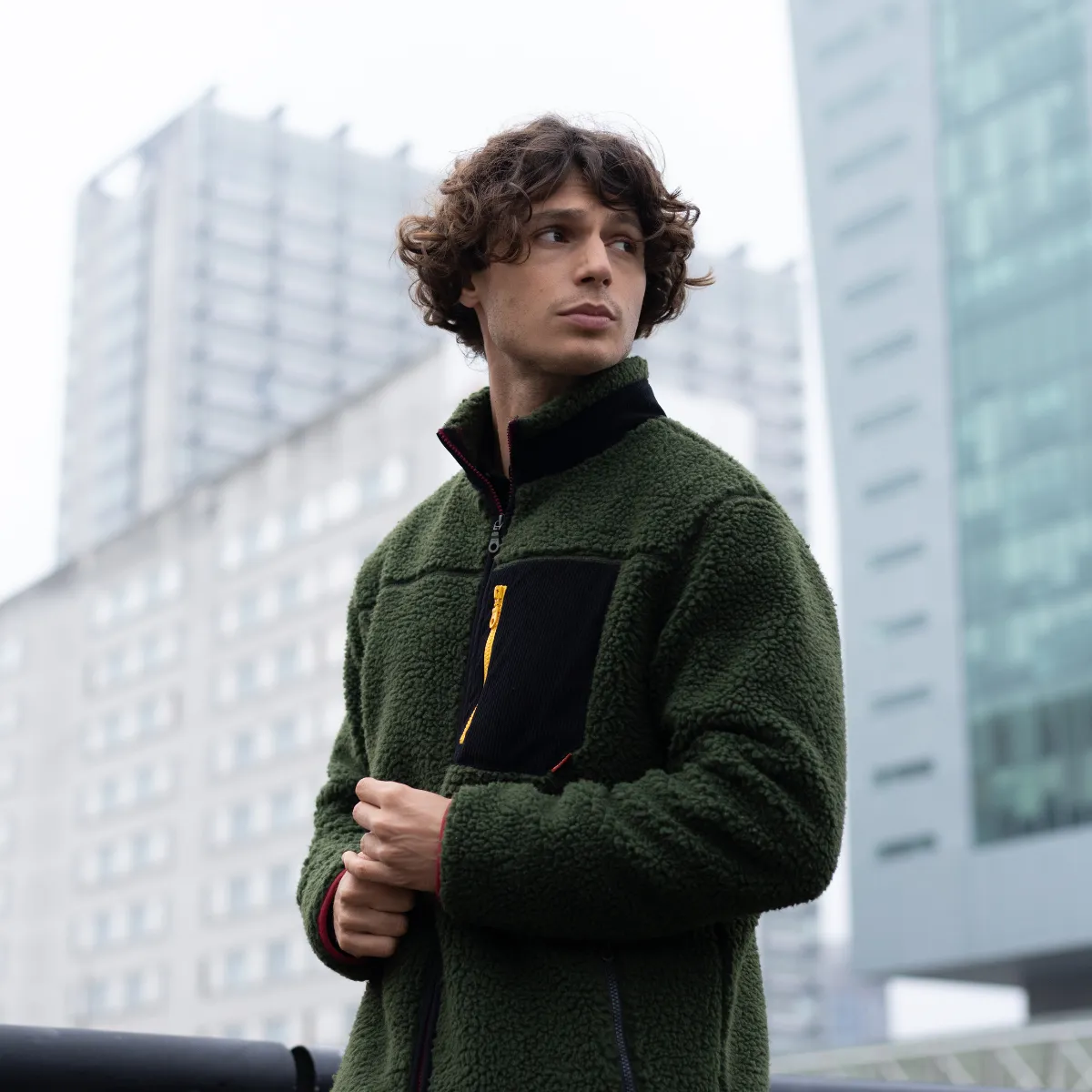 Veste en sherpa mixte zippée - Kaki sold by Billybelt