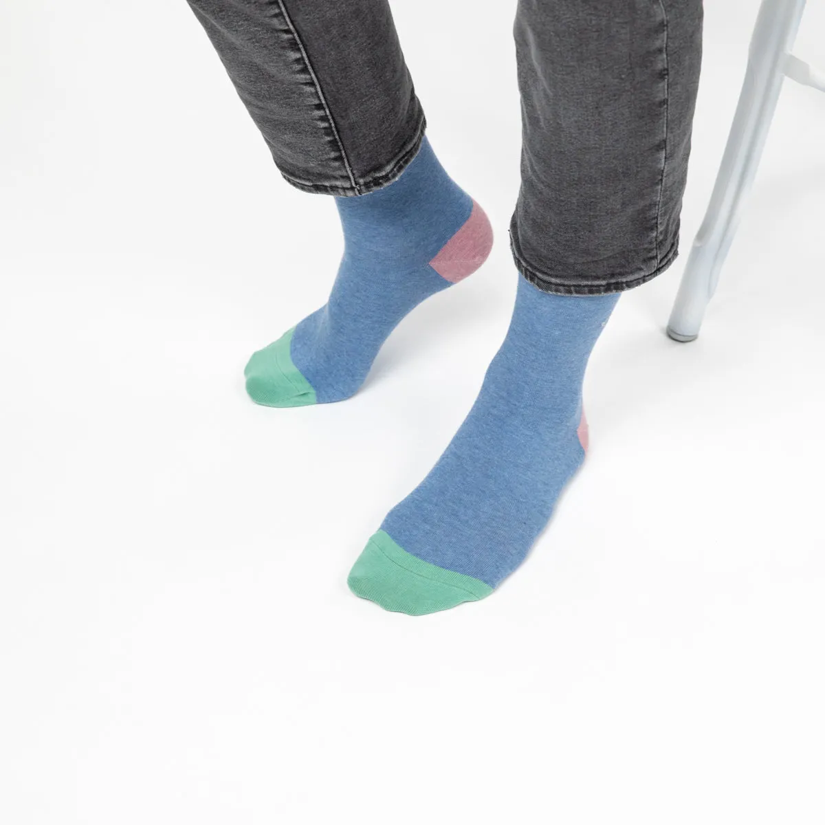 Chaussettes en coton peigné Unies - Bleu chiné sold by Billybelt product image thumbnail 5
