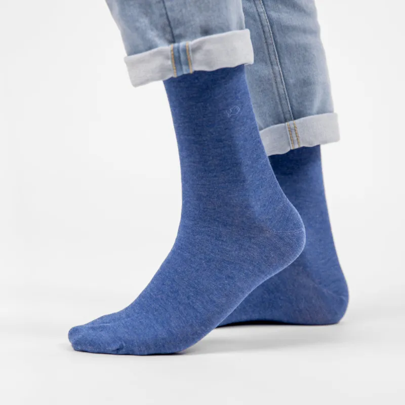 Chaussettes unies en bambou - Bleu jean chiné sold by Billybelt