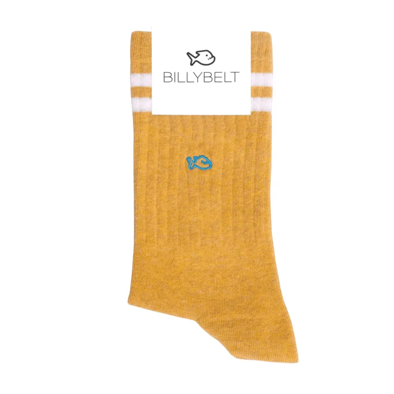 Chaussettes en coton peigné Retro - Moutarde sold by Billybelt