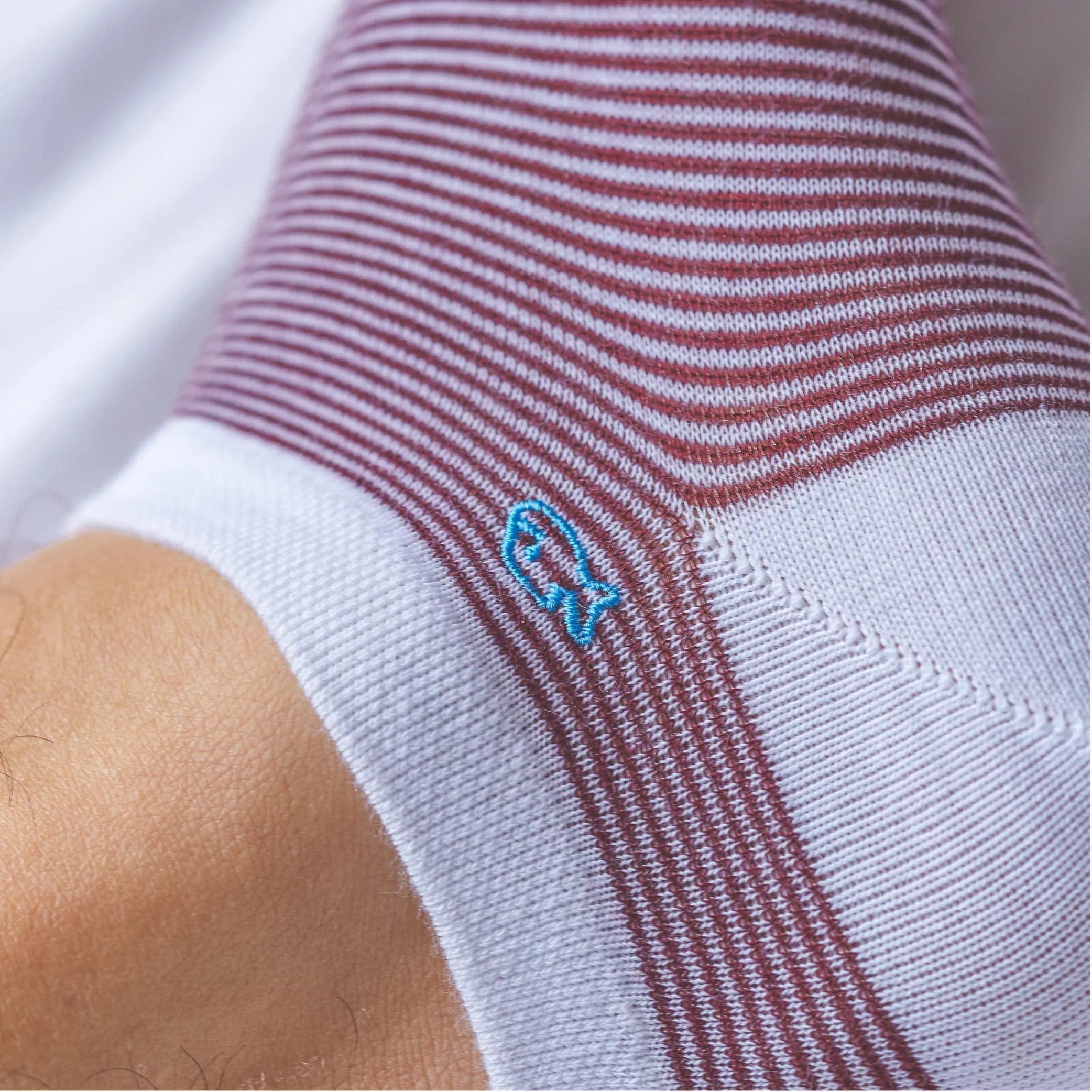 Socquettes en coton peigné A rayures - Pourpre sold by Billybelt product image thumbnail 3