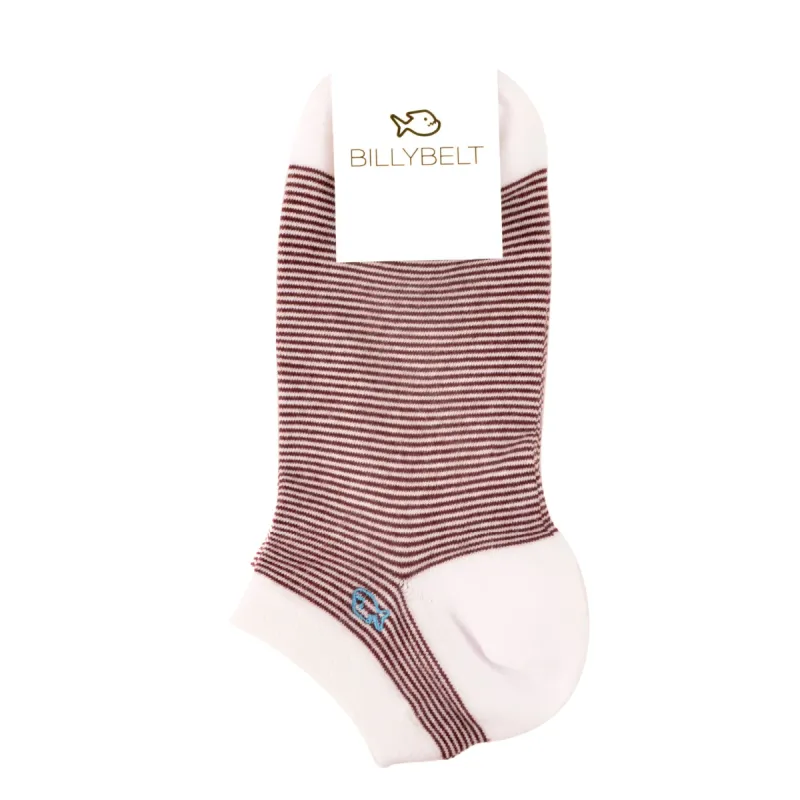 Socquettes en coton peigné A rayures - Pourpre sold by Billybelt