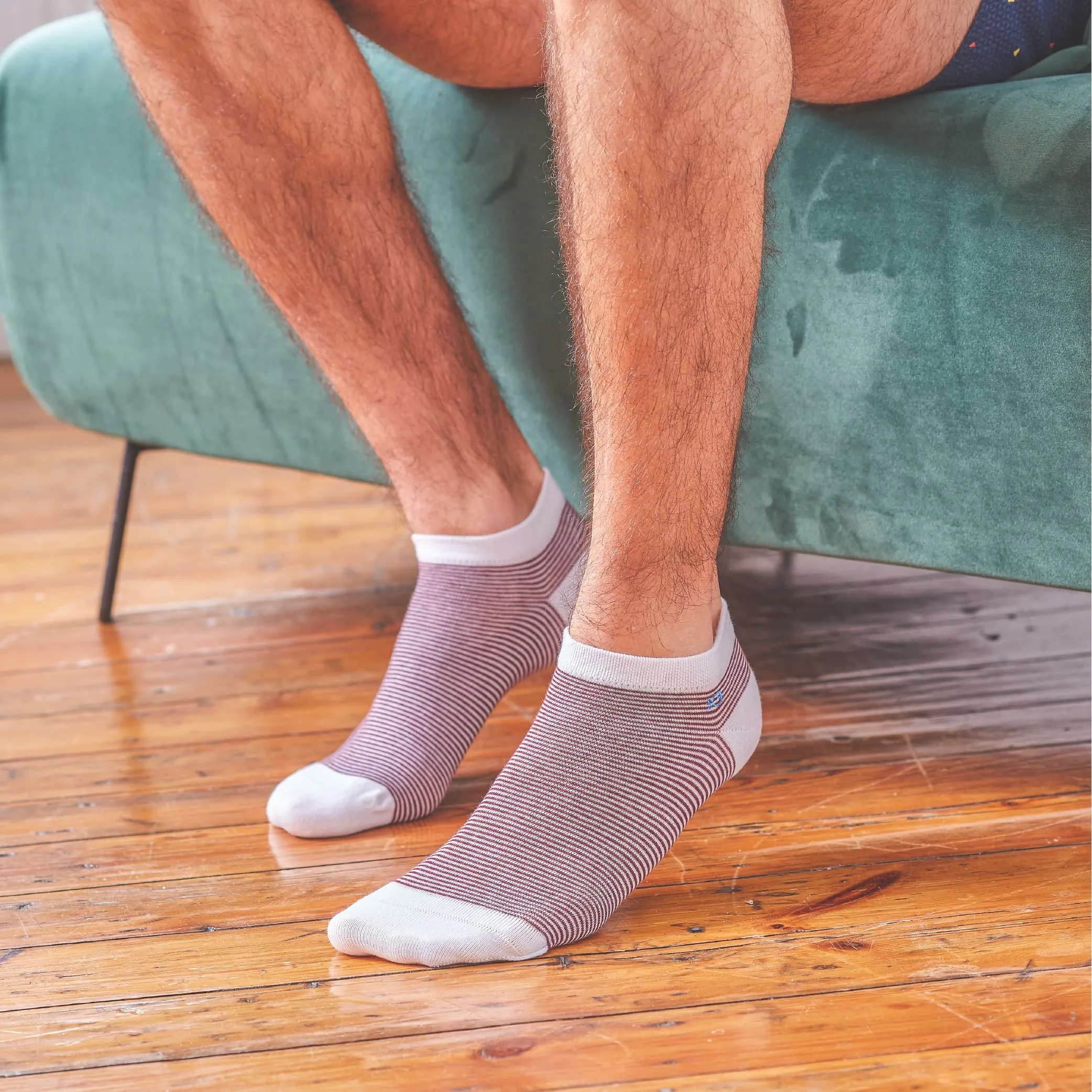 Socquettes en coton peigné A rayures - Pourpre sold by Billybelt product image thumbnail 4