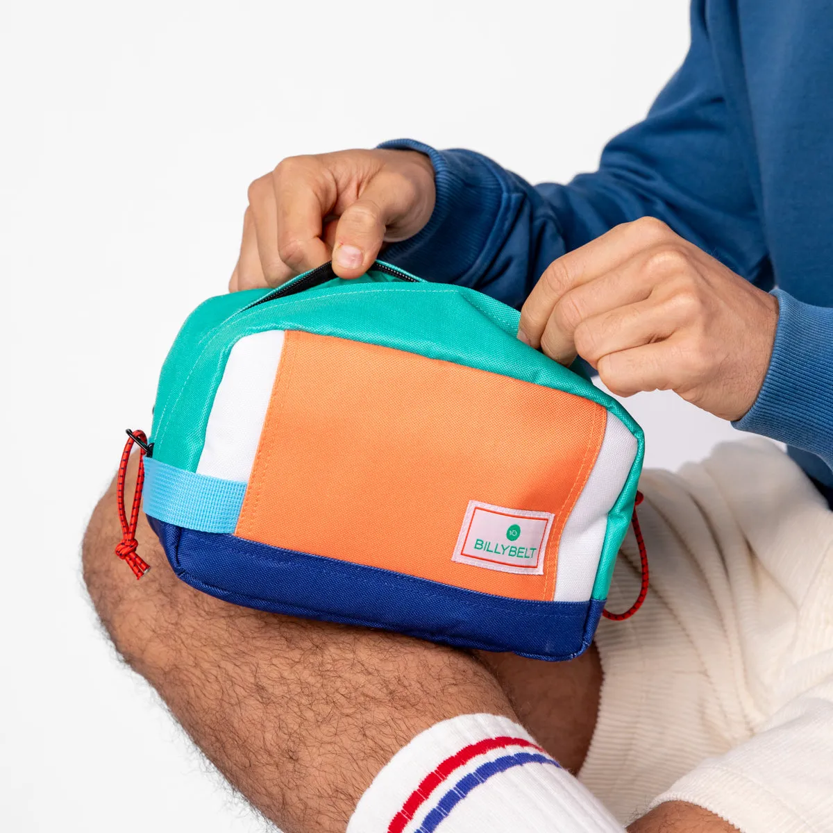 Trousse de toilette en 100% polyester recyclé - Orange et vert sold by Billybelt product image thumbnail 3