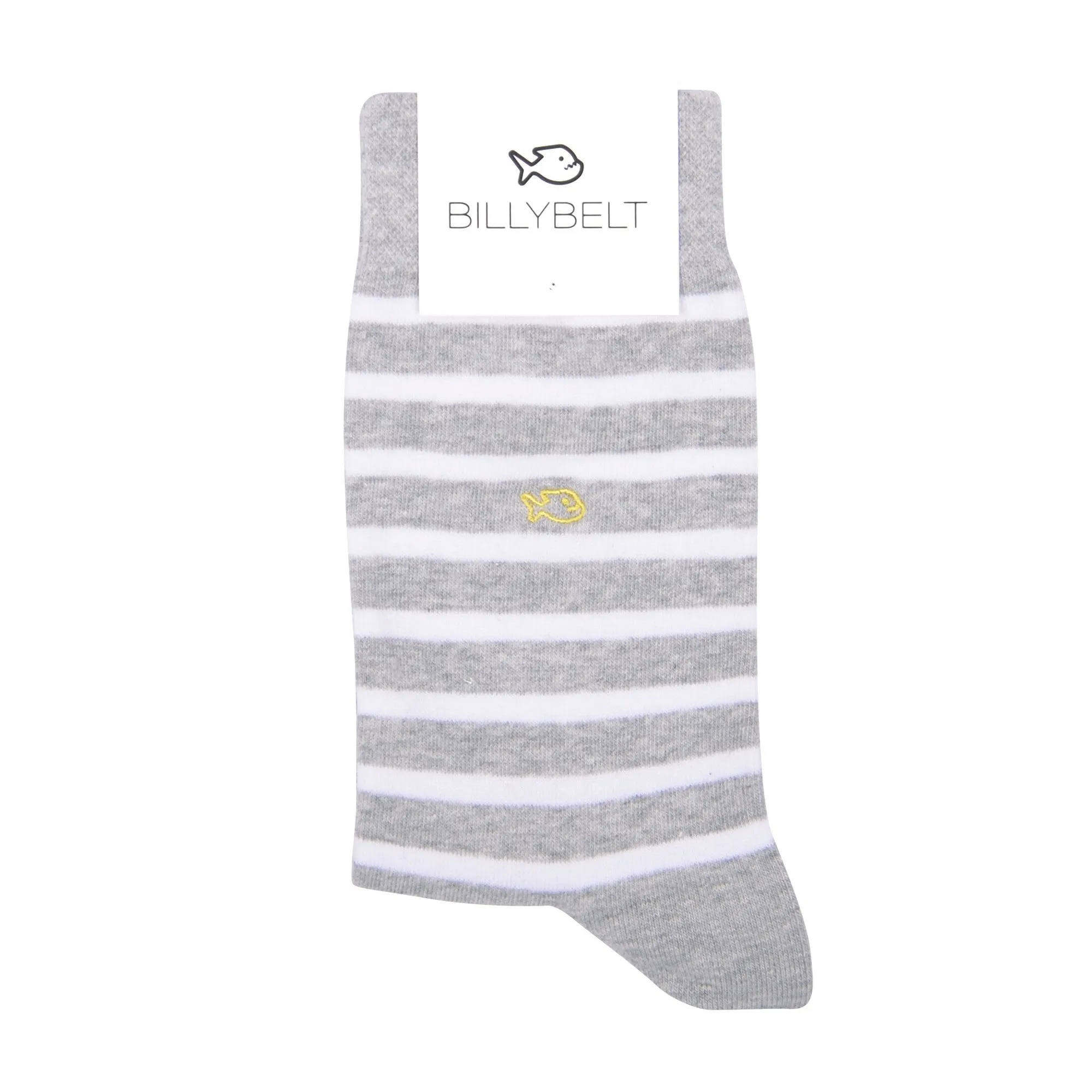 Chaussettes en coton peigné A rayures larges - Gris et blanc sold by Billybelt product image thumbnail 2