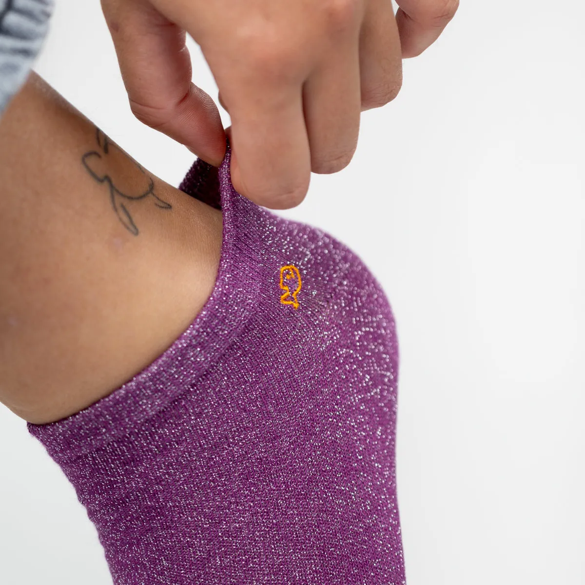 Socquettes pailletées en coton peigné unies - Violet sold by Billybelt product image thumbnail 3