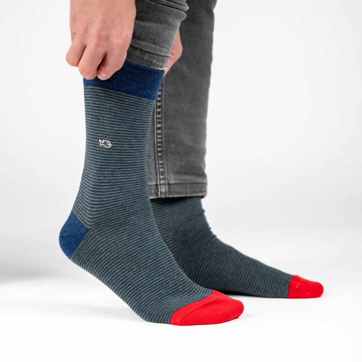 Chaussettes en coton peigné rayées - Élégante sold by Billybelt product image thumbnail 4