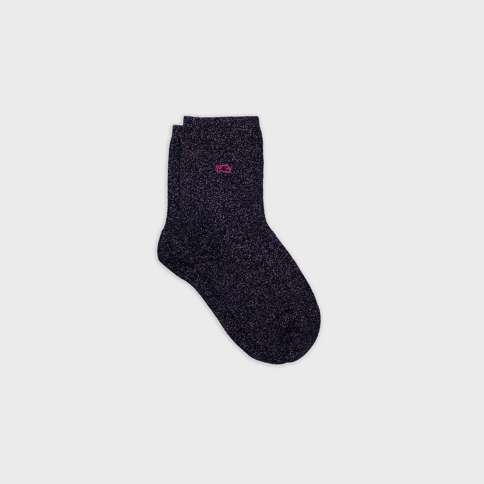 Chaussettes pailletées en coton peigné unies - Marine sold by Billybelt product image thumbnail 2