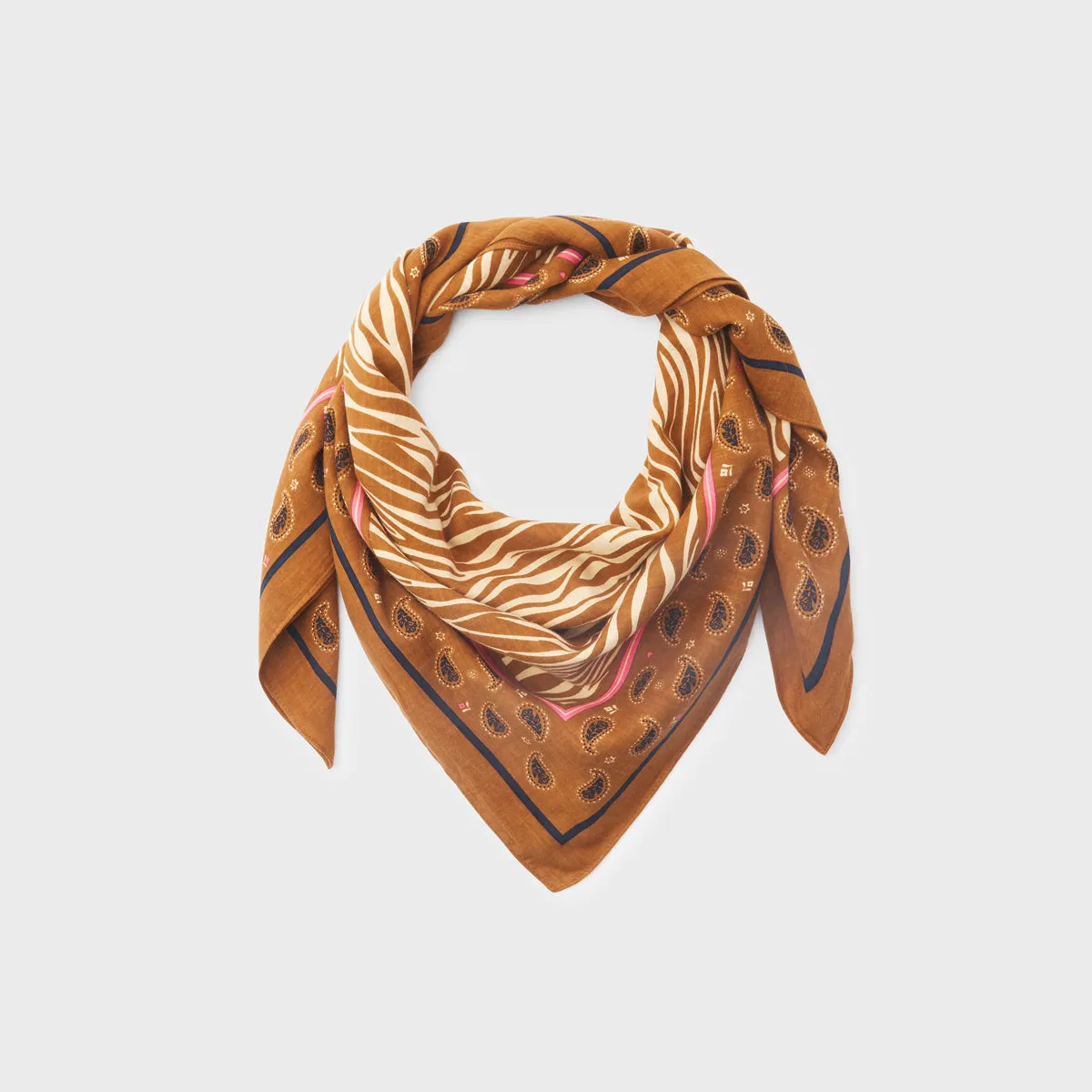 Foulard femme en 100% coton bio Ambre - Marron sold by Billybelt