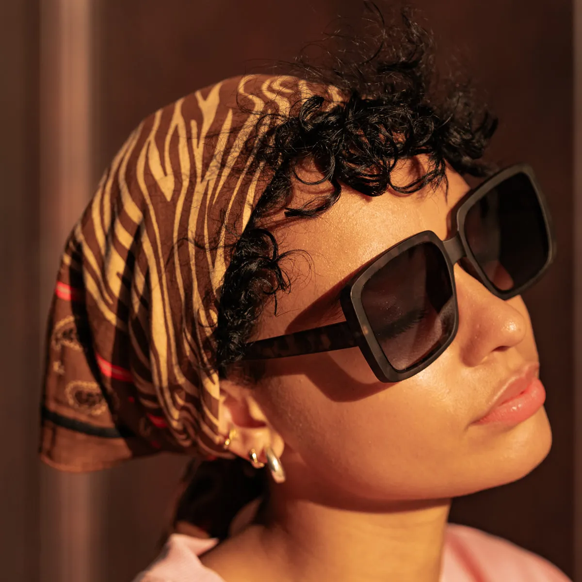 Foulard femme en 100% coton bio Ambre - Marron sold by Billybelt product image thumbnail 3