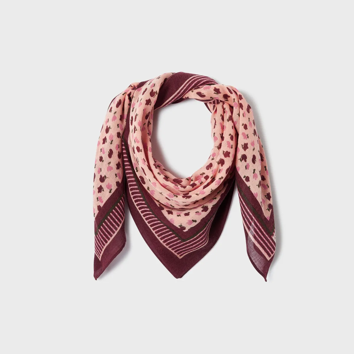 Foulard femme en 100% laine Amélie - Bordeaux et rose pâle sold by Billybelt