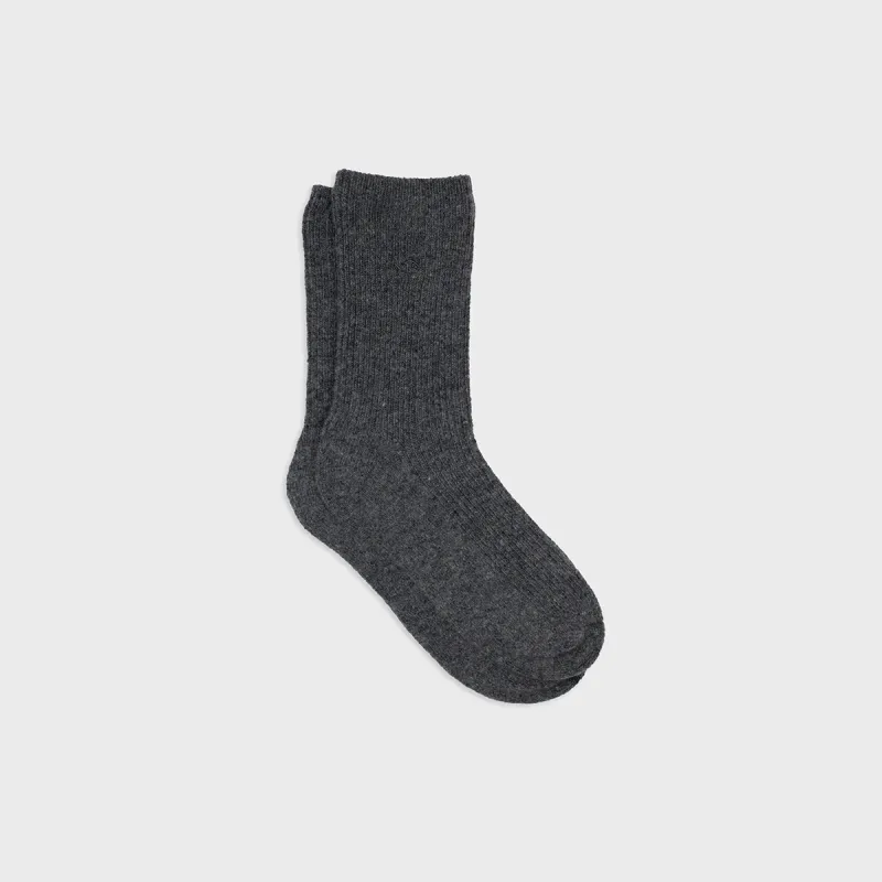 Chaussettes en laine avec angora - Gris foncé sold by Billybelt