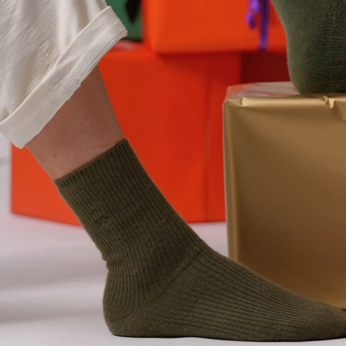 Chaussettes en laine avec angora - Kaki sold by Billybelt product image thumbnail 3