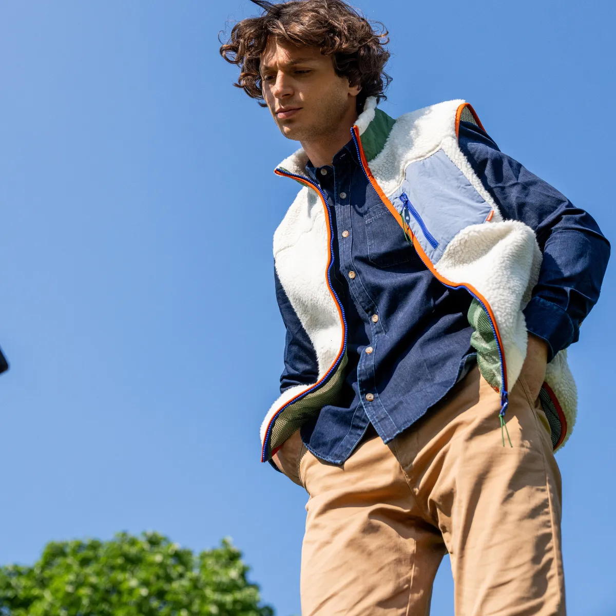 Veste en sherpa mixte zippée sans manche - Ivoire sold by Billybelt product image thumbnail 2