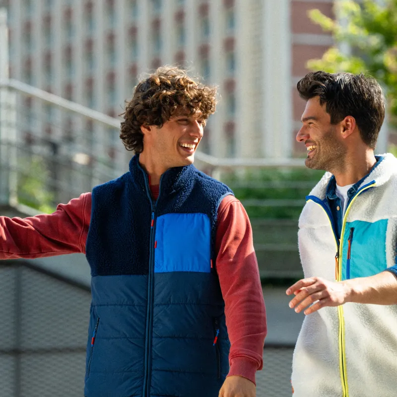 Veste bi-matières en sherpa sans manche - Marine sold by Billybelt