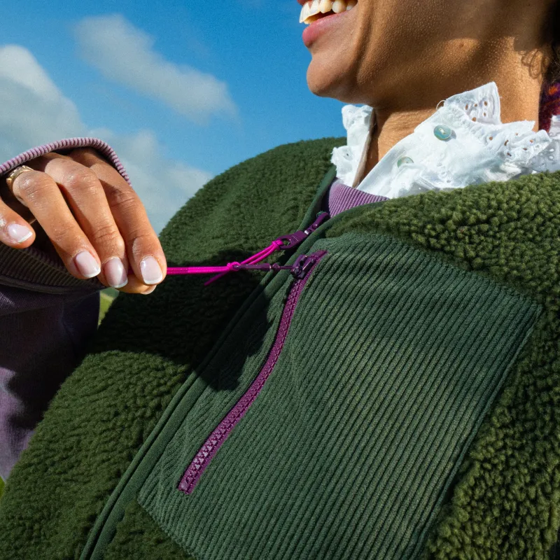 Veste en sherpa femme zippée sans manche - Kaki sold by Billybelt