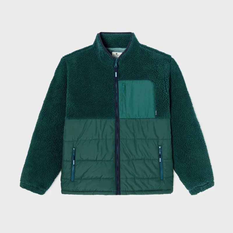 Veste bi-matières en sherpa - Vert sold by Billybelt