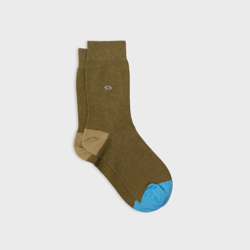 Chaussettes en coton peigné unies - Olive sold by Billybelt